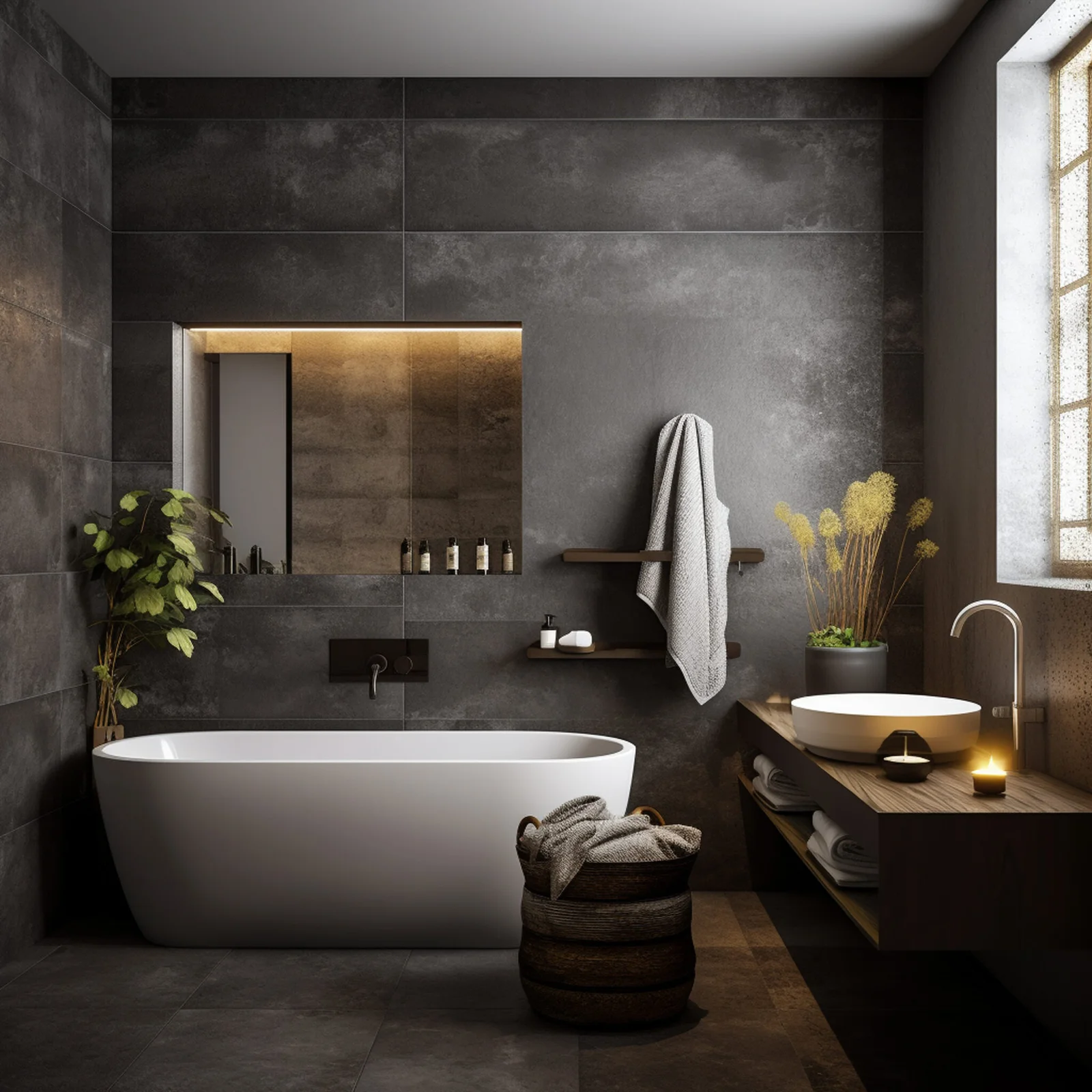 Salle de bains avec des finitions sanitaires soignées